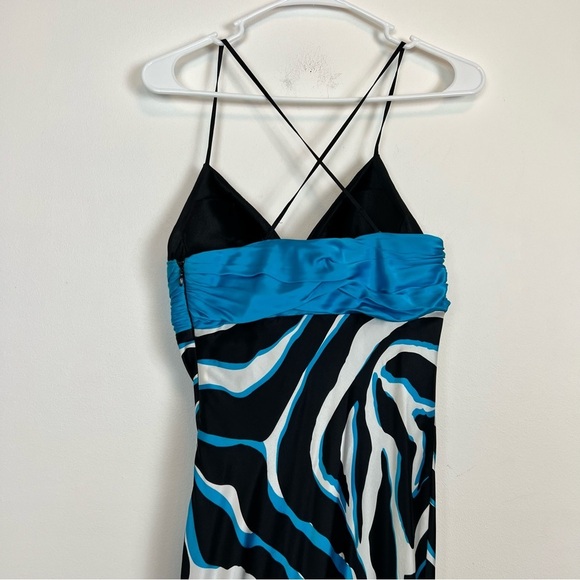 Vintage 90’s Cache Silk Gown- Y2K silk maxi dress zebra print layered silk dress - Picture 3 of 9